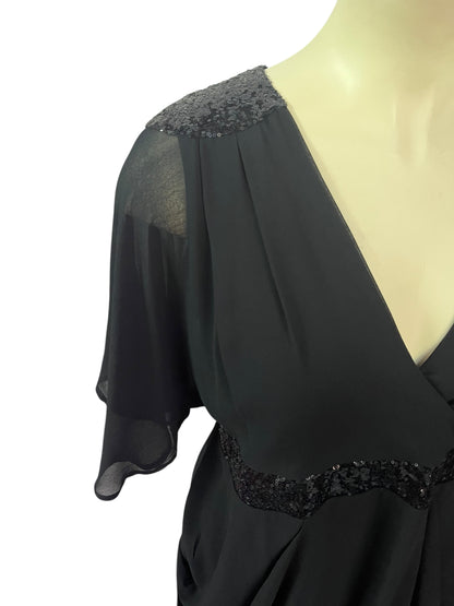 CITY CHIC BLACK SEQUIN DRESS SZ S 14/16