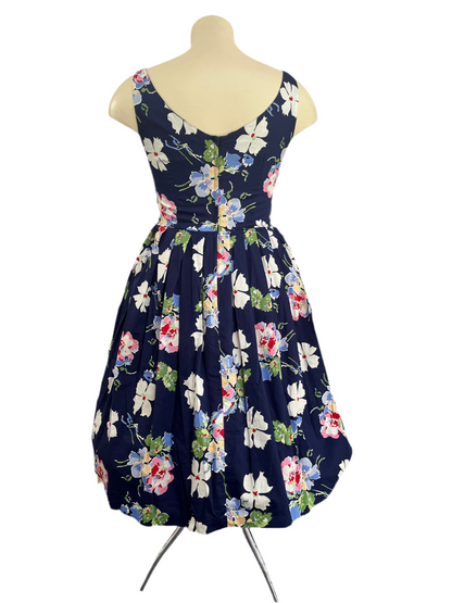 RETROSPECTD  NAVY FLORAL DRESS SZ 14