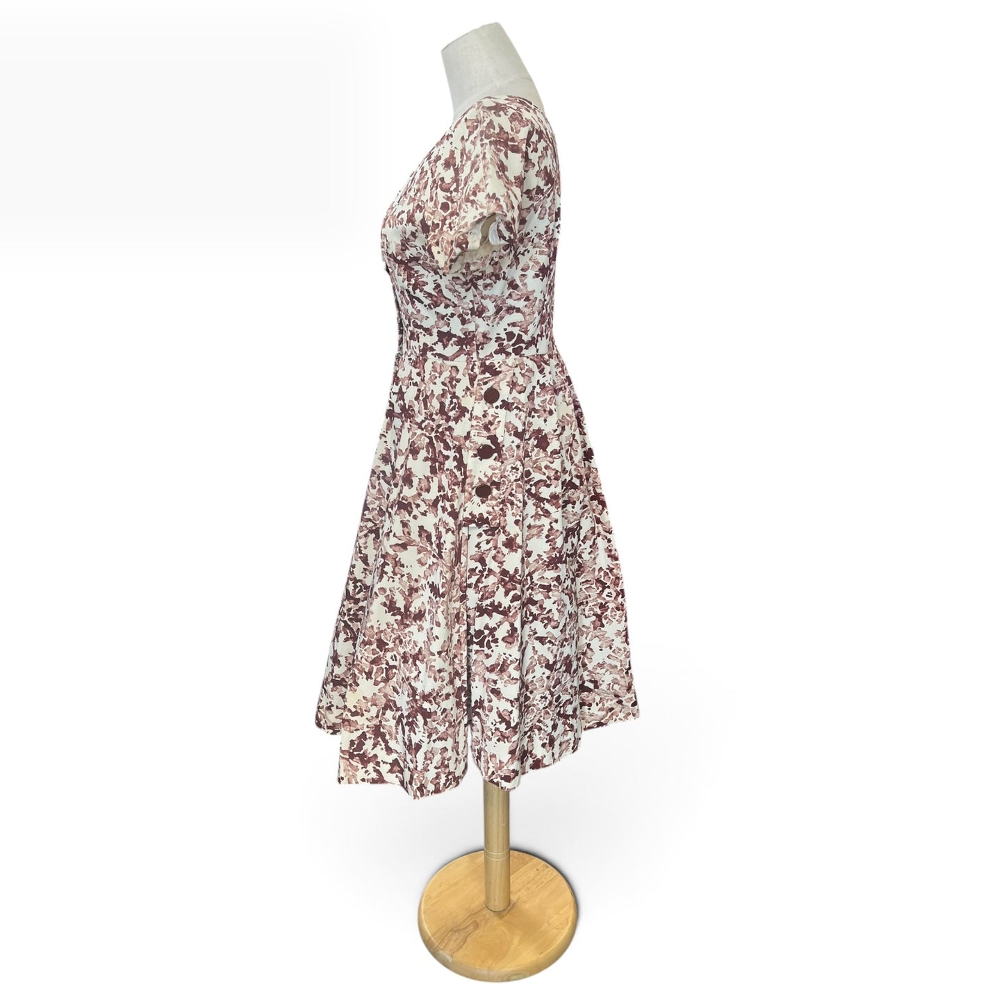 BROWN & CREAM 1950s DRESS | 6-8