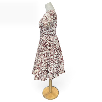 BROWN & CREAM 1950s DRESS | 6-8