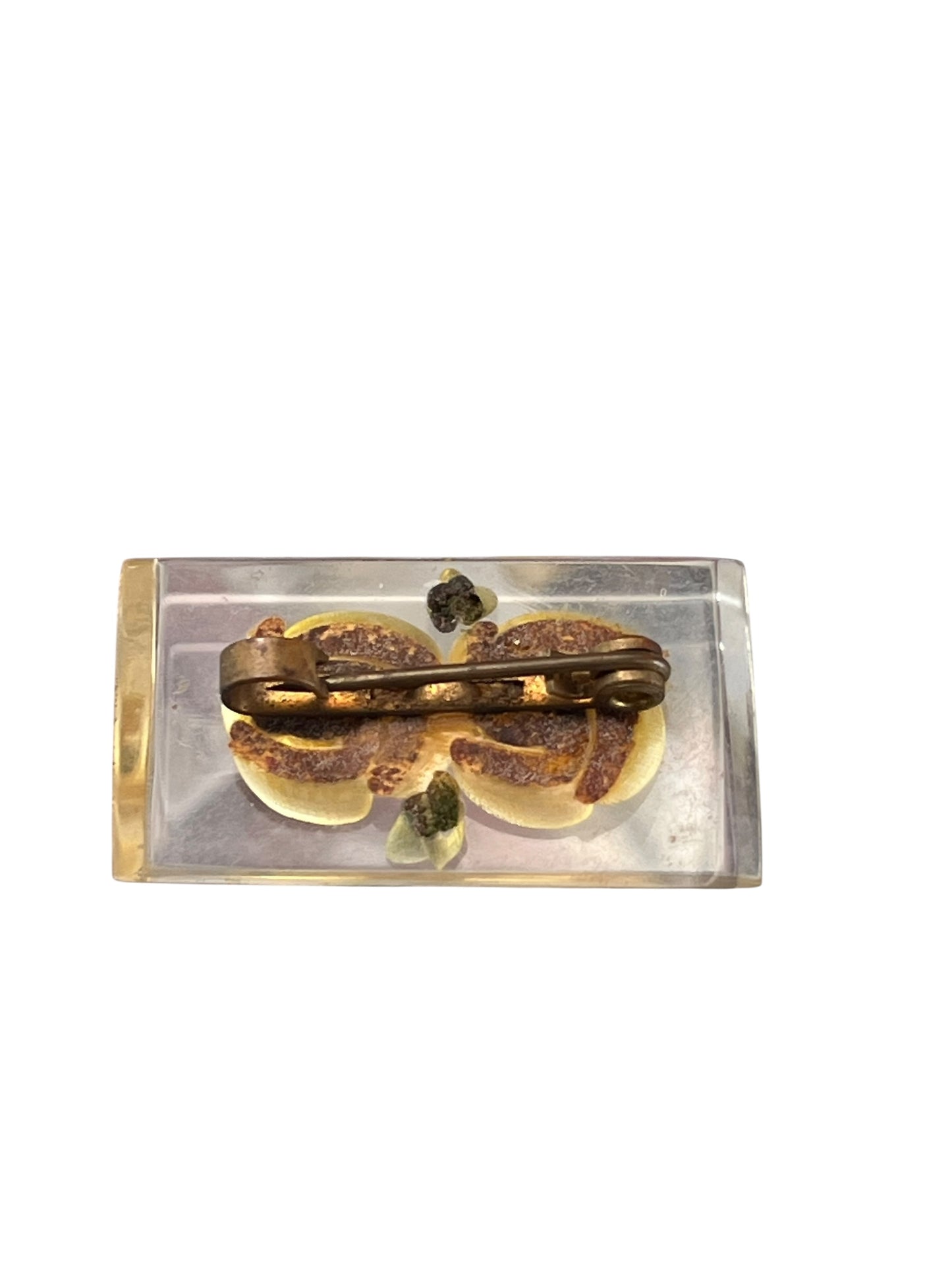 YELLOW RECTANGLE BROOCH