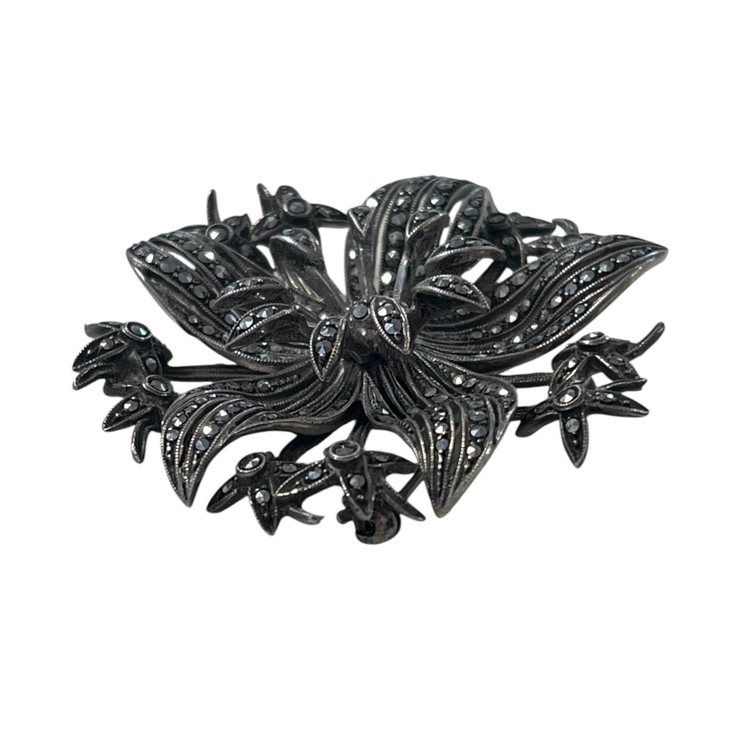FINE SILVER MARCASITE BROOCH