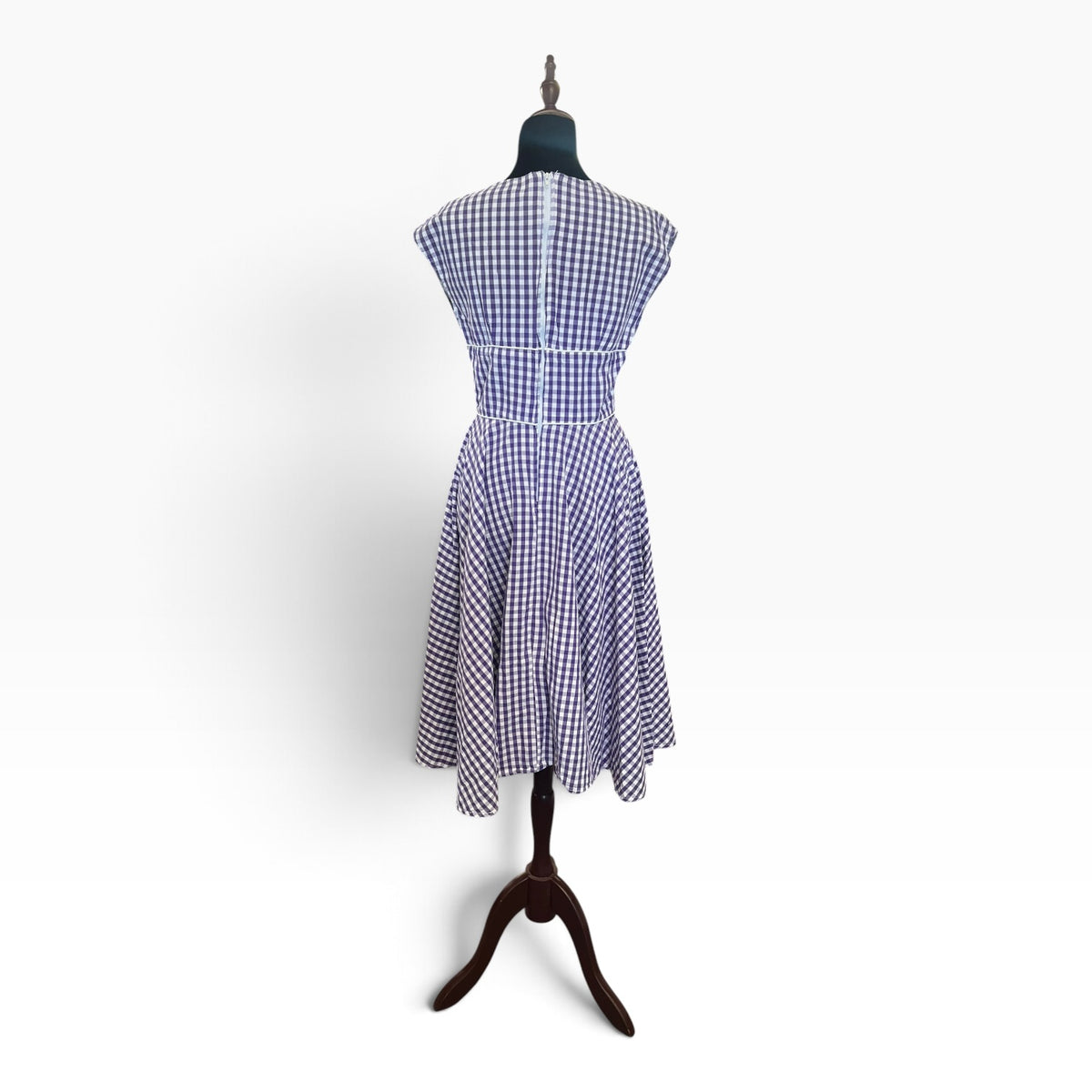 HELL BUNNY PURPLE GINGHAM DRESS | S/8