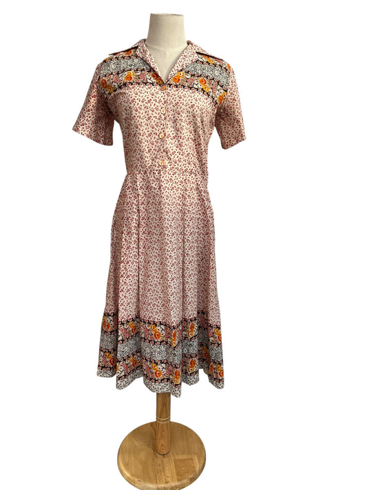 FLORAL COTTON 70s DAISY DRESS | 12