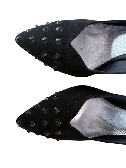 STUDDED BLACK SUEDE STILETTOS | 41