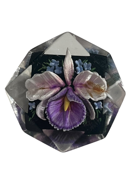 DIAMOND CUT ORCHID  BROOCH