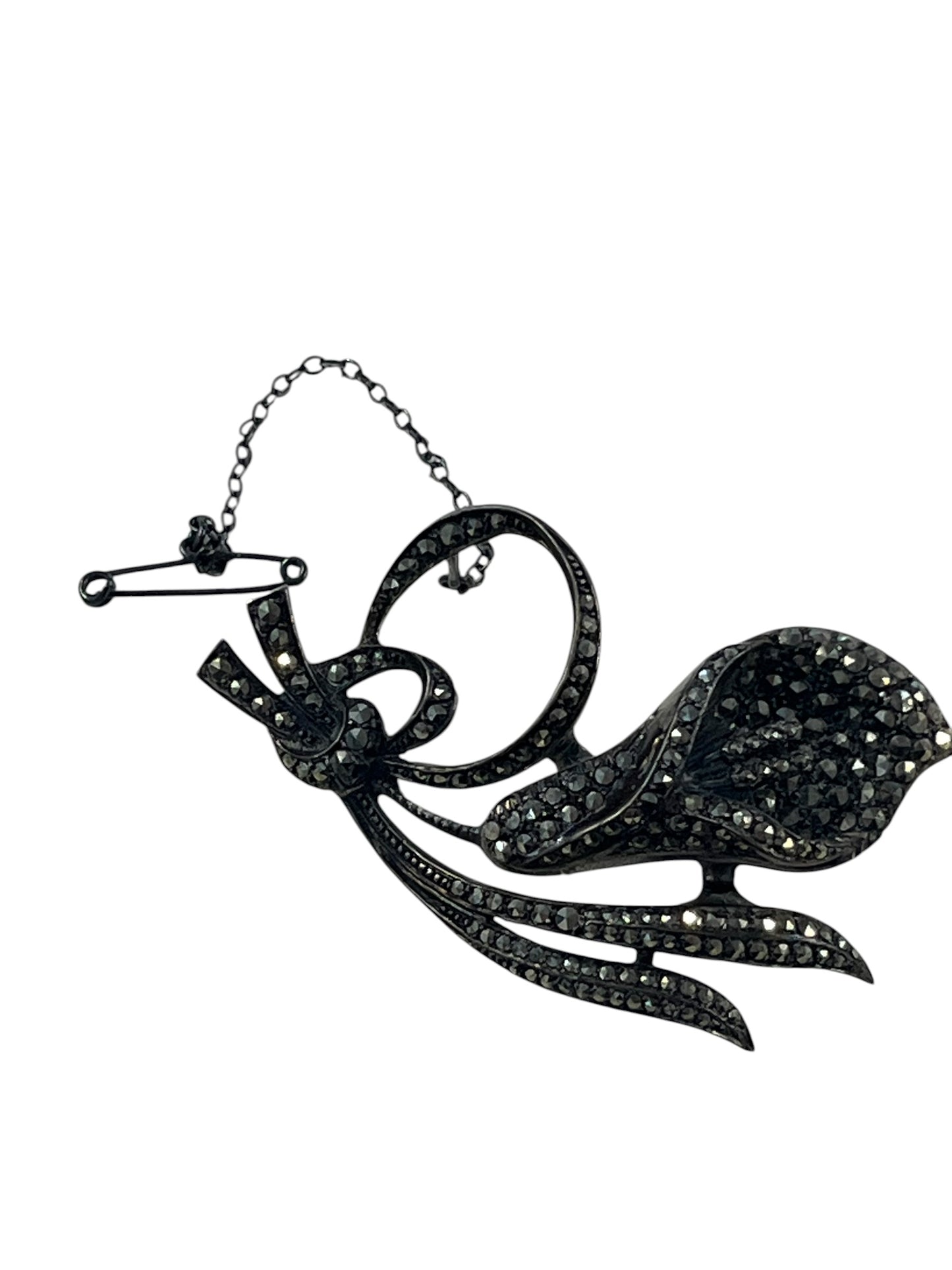 MARCASITE LILY BROOCH