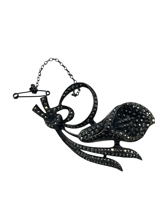 MARCASITE LILY BROOCH