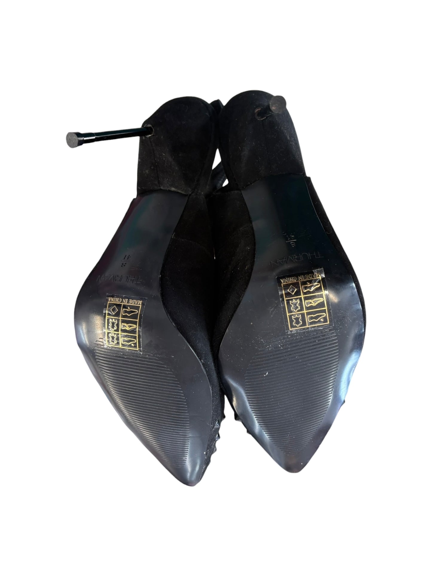 STUDDED BLACK SUEDE STILETTOS | 41