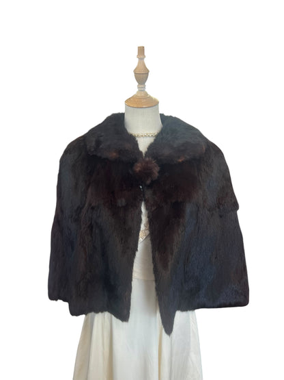 RICH REDDY BROWN FUR CAPELET