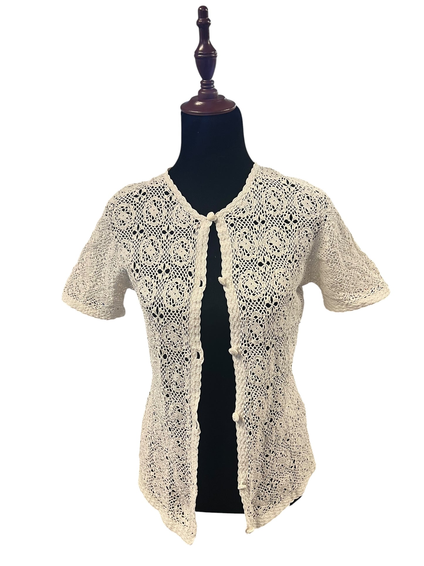 WHITE COTTON CARDIGAN