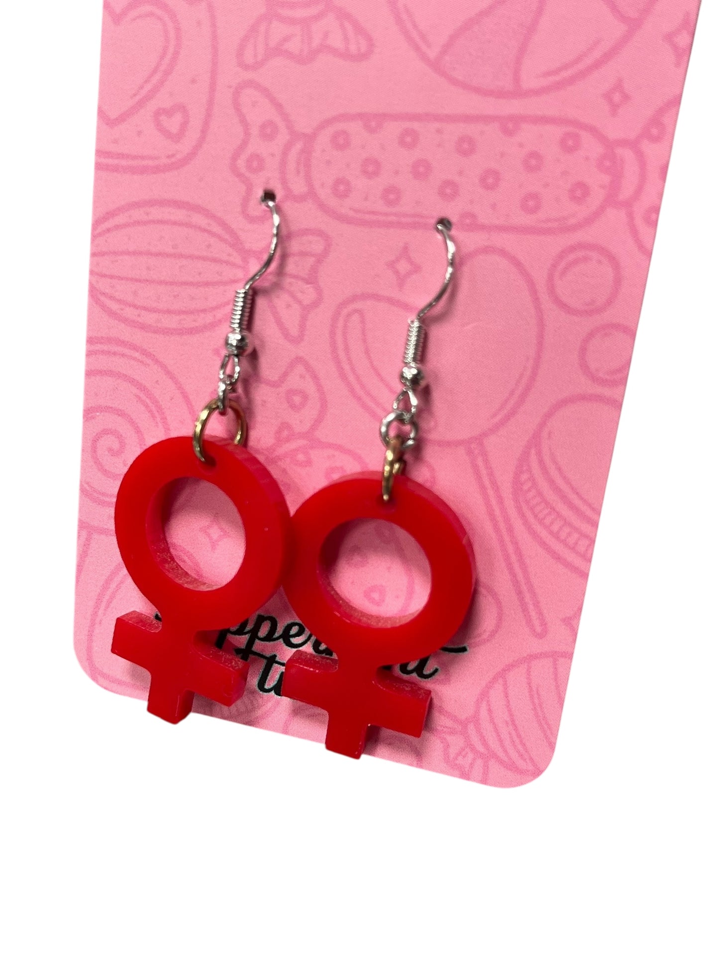 RED FEMALE EARRINGS