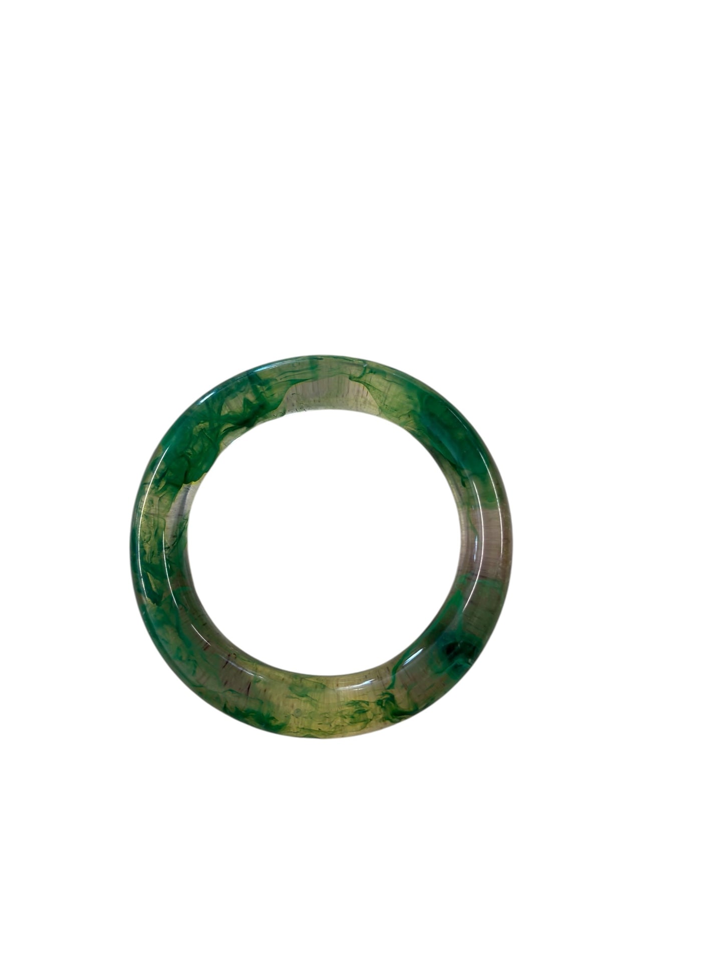 CLEAR GREEN SWIRL BANGLE