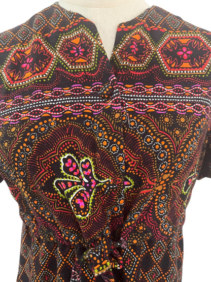 COTTON PAISLEY 70S DRESS SZ 10
