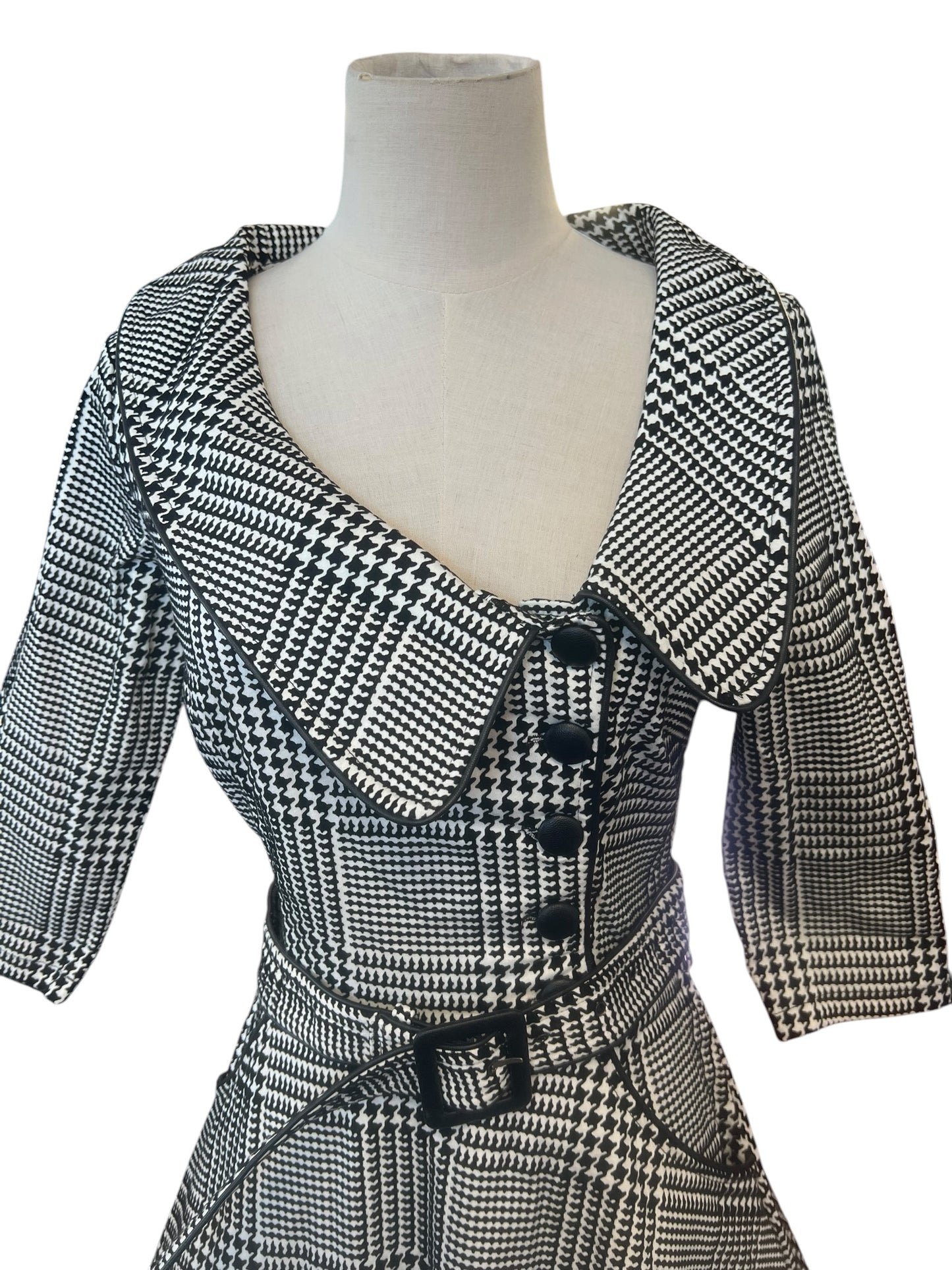VOODOO VIXEN HOUNDSTOOTH DRESS | S