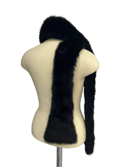 LUXE BLACK FUR SCARF