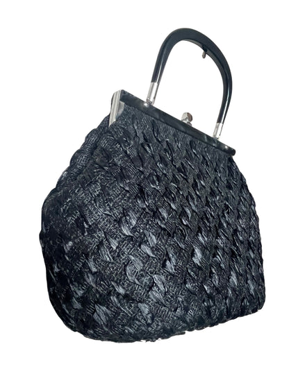 BLACK RAFFIA BAG