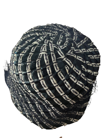 NAVY RAFFIA HAT