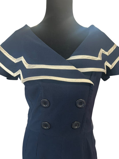 BETTIE PAGE NAUTICAL DRESS | L