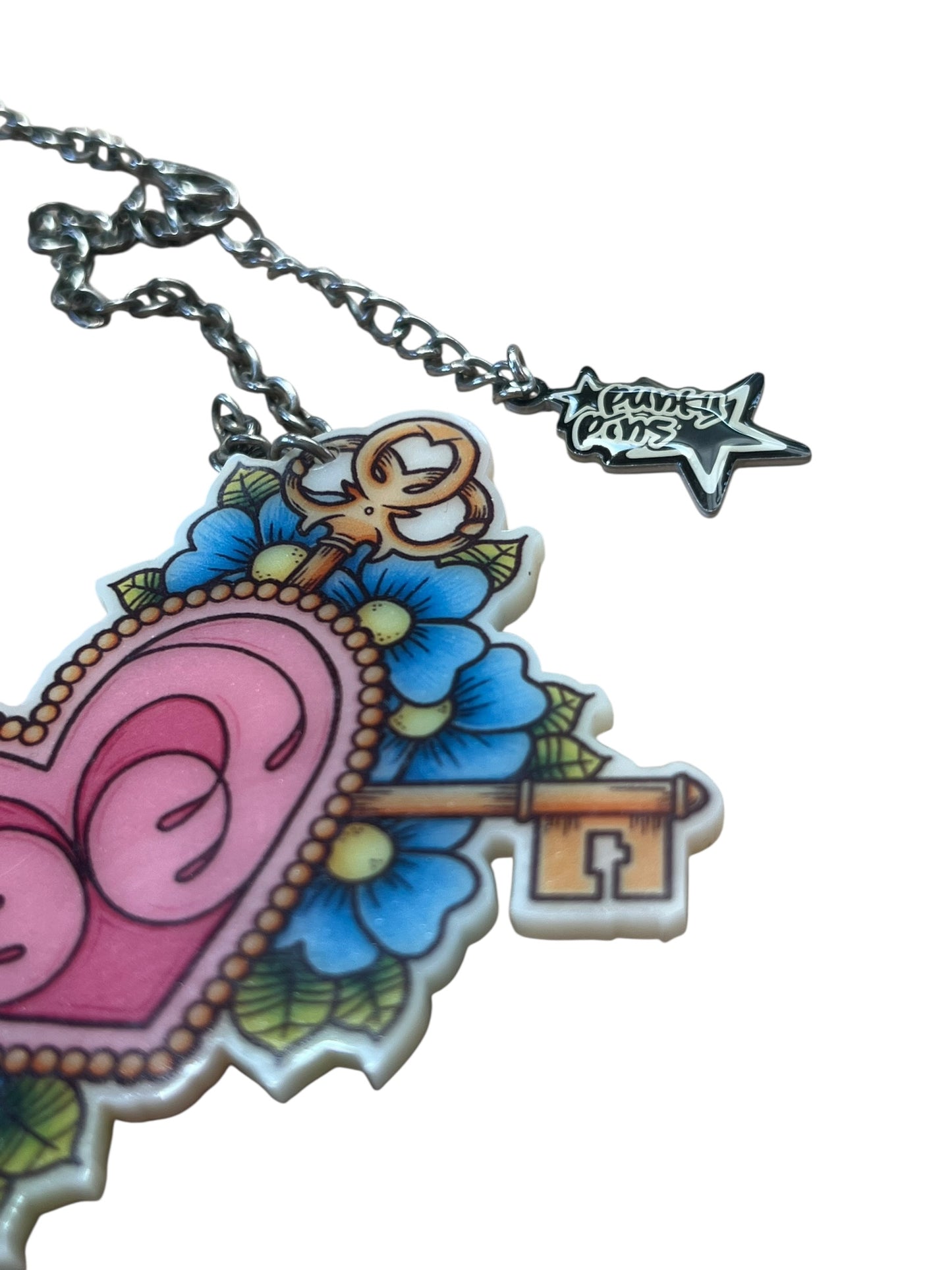 PUNKY PINS KEY & HEART NECKLACE
