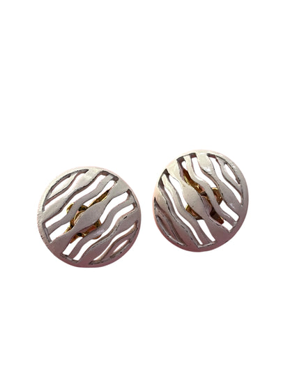 TRIFARI WHITE CLIP ONS & BRACELET