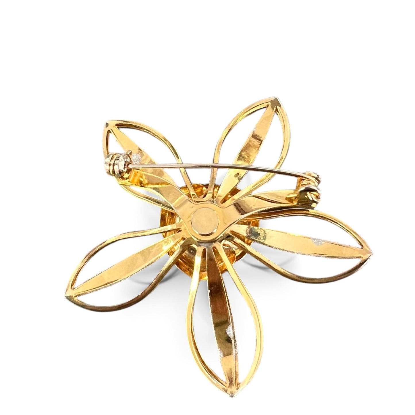 GOLD & SILVER DAISY BROOCH