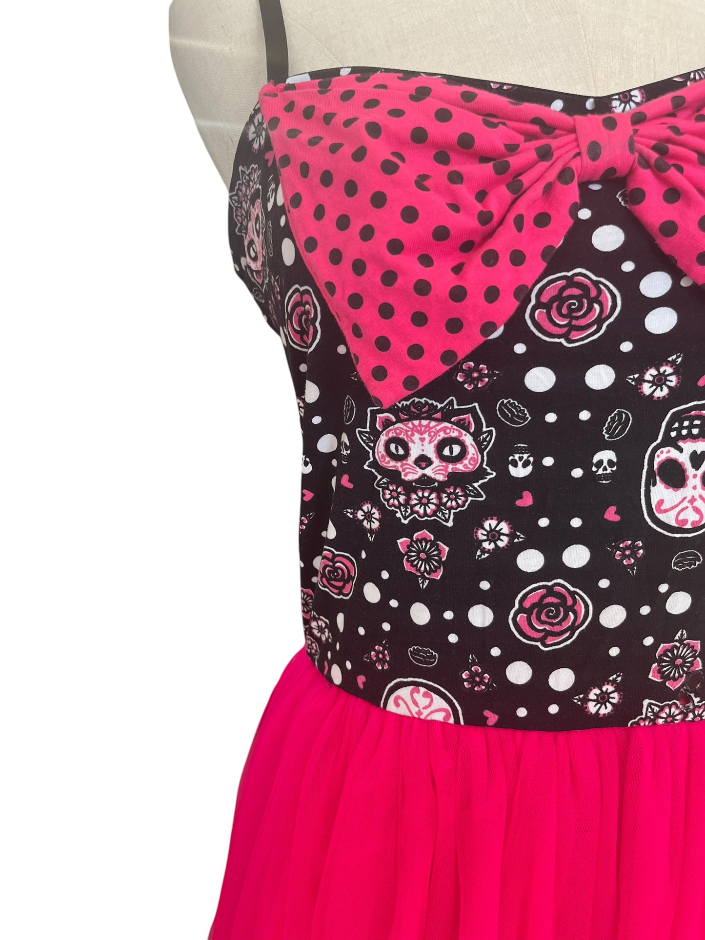 TOO FAST KITTY SKULL DRESS | XL