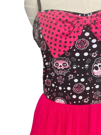 TOO FAST KITTY SKULL DRESS | XL