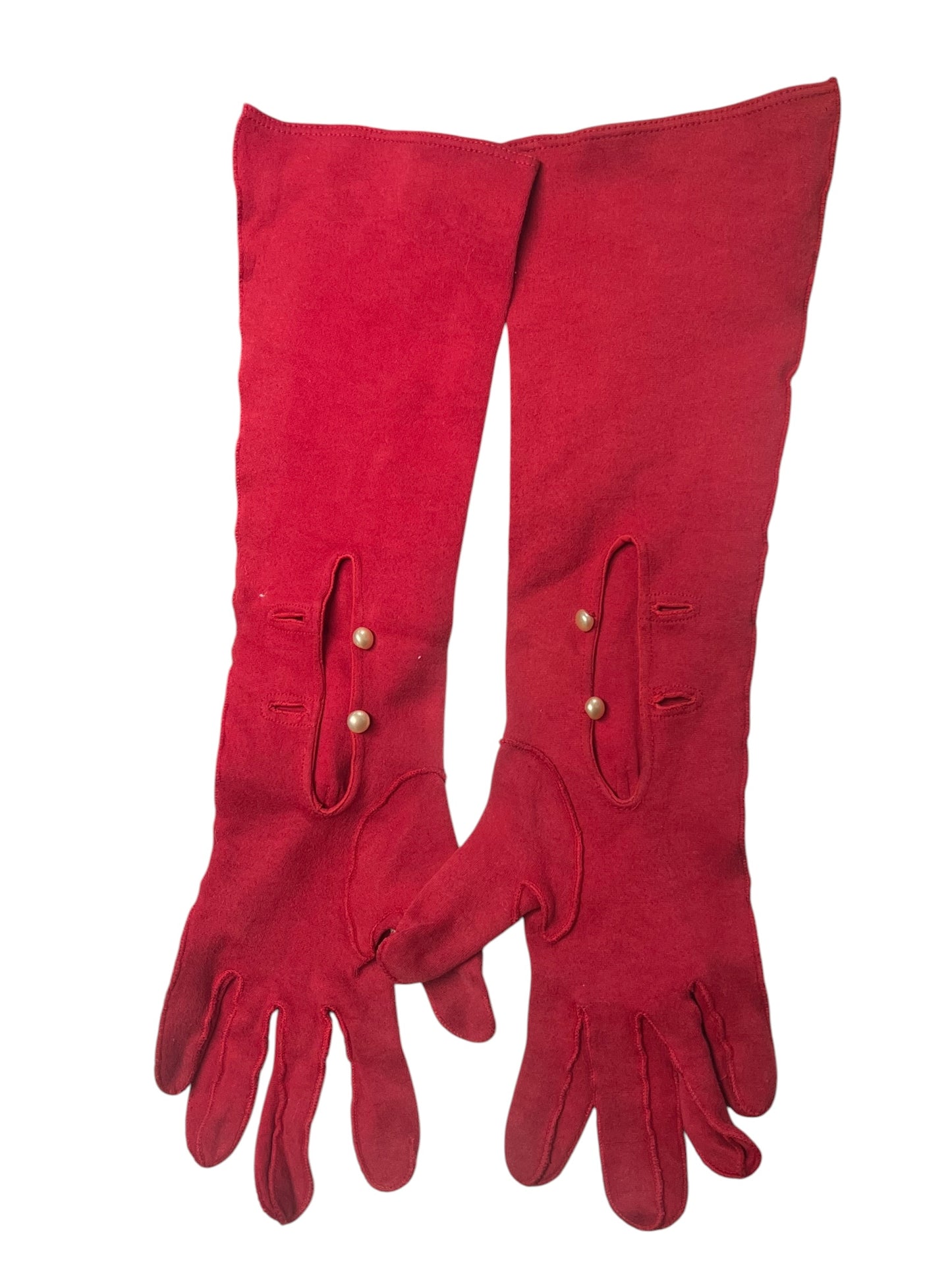 MID LENGTH RED COTTON GLOVES
