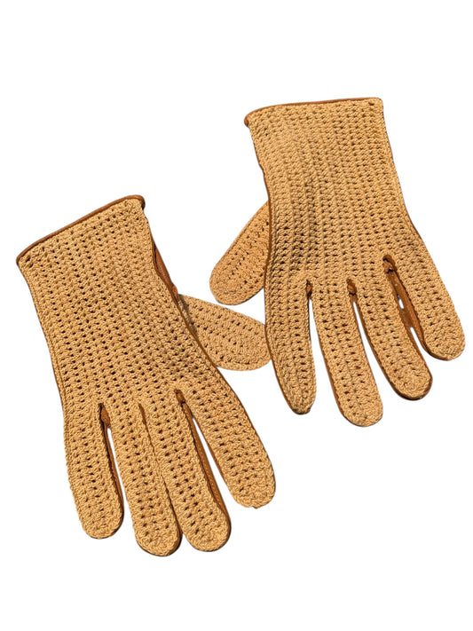MENS TAN LEATHER  DRIVING GLOVES
