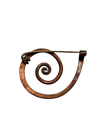 COPPER SPIRAL BROOCH