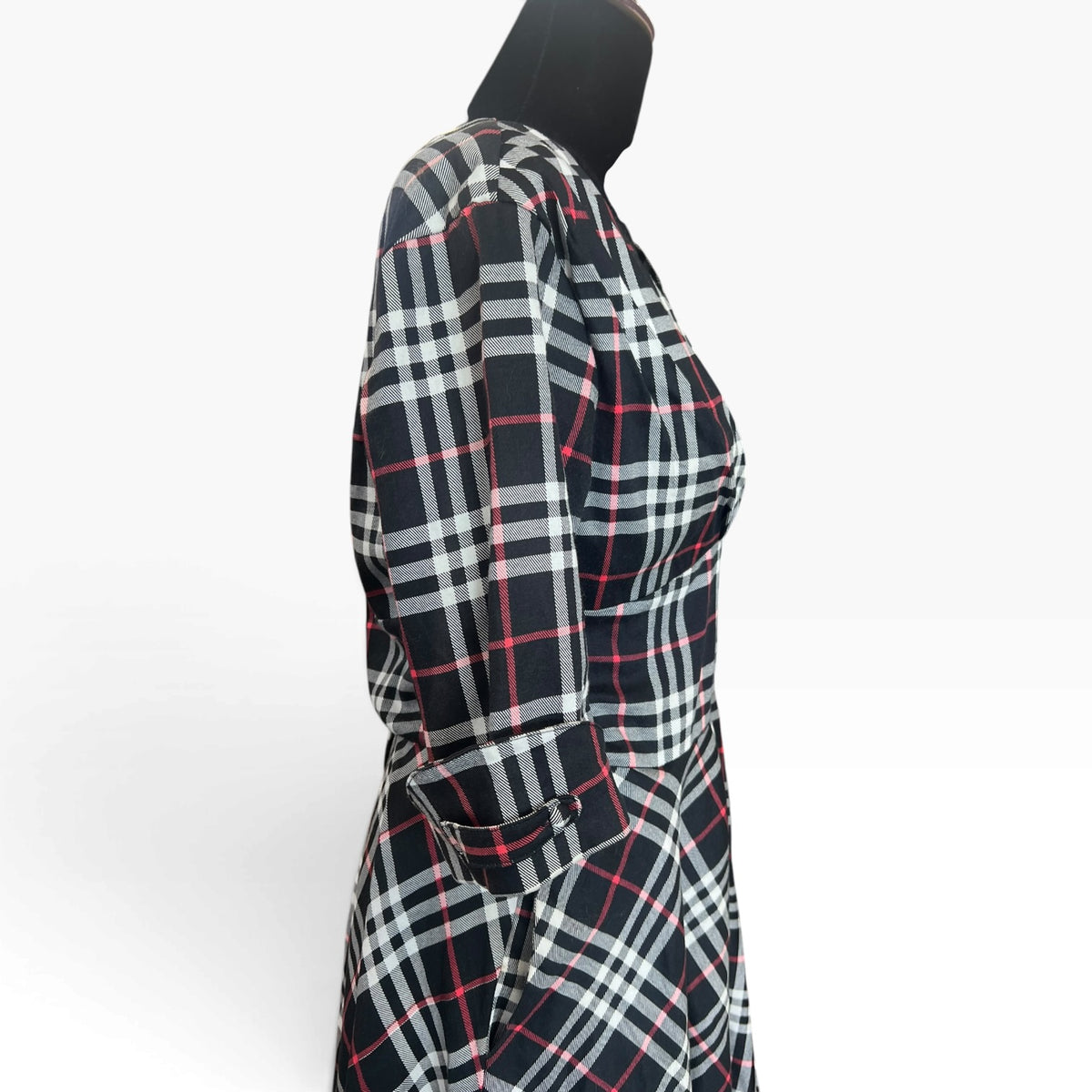 UNIQUE VINTAGE TARTAN DRESS | L/14