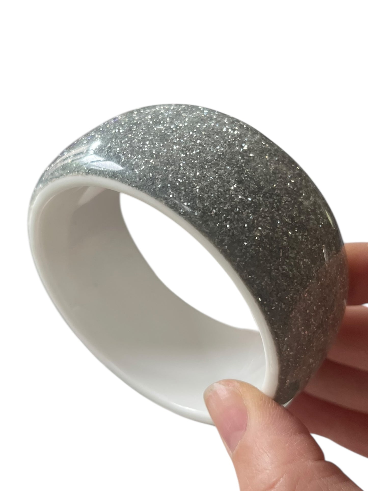 SILVER GLITTER BANGLE