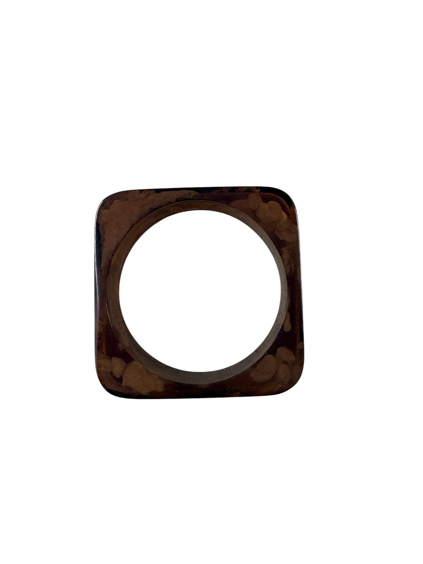 SQUARE BROWN SWIRLY BANGLE