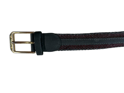 GREY & MAROON LEATHER BELT | M