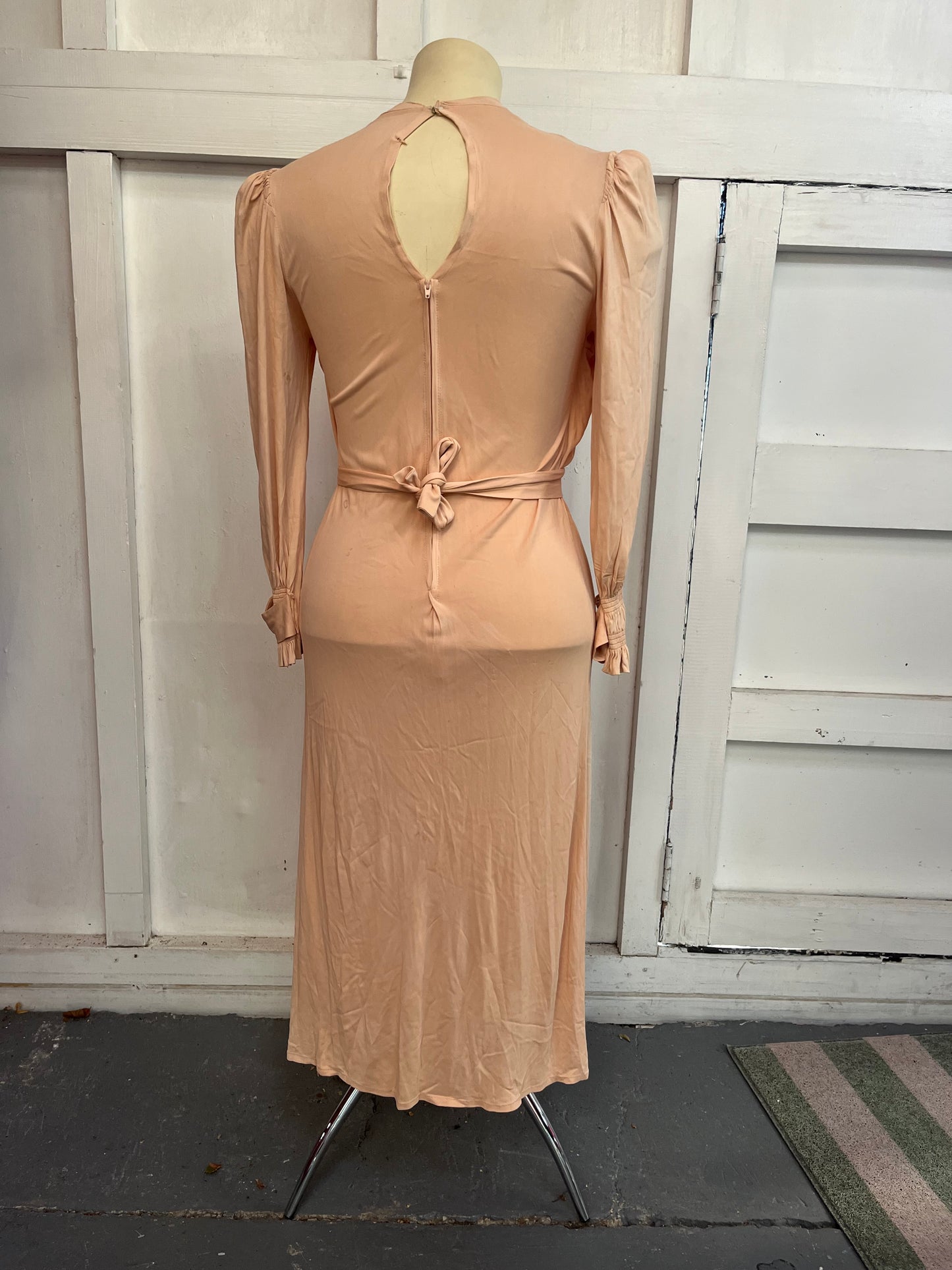 DREAMY PEACH 1940s DRESS SZ 14