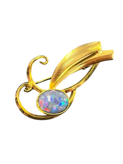 GOLD OPAL BROOCH