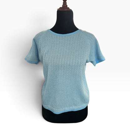SONNY BLUE GLITTER KNIT TOP | 10