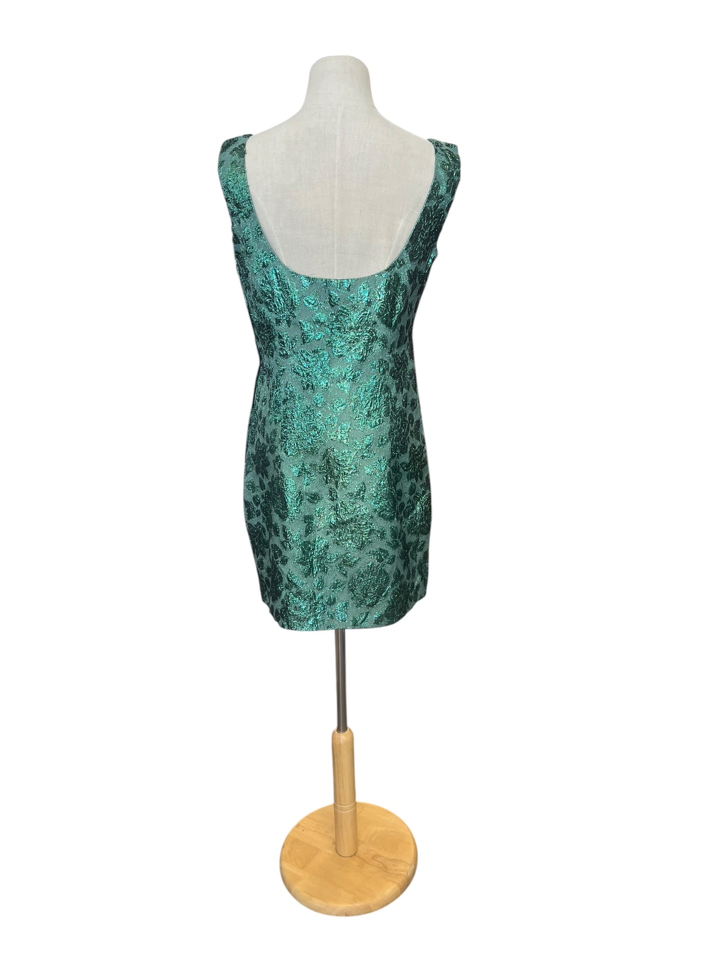 METALLIC GREEN ROSE DRESS | 8