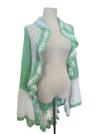 MINT & CREAM CROCHET CARDY | 8/10