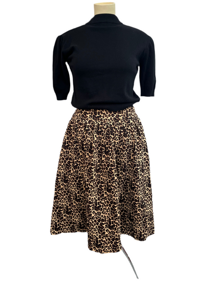 LINDY BOP LEOPARD PRINT COTTON SKIRT | 12