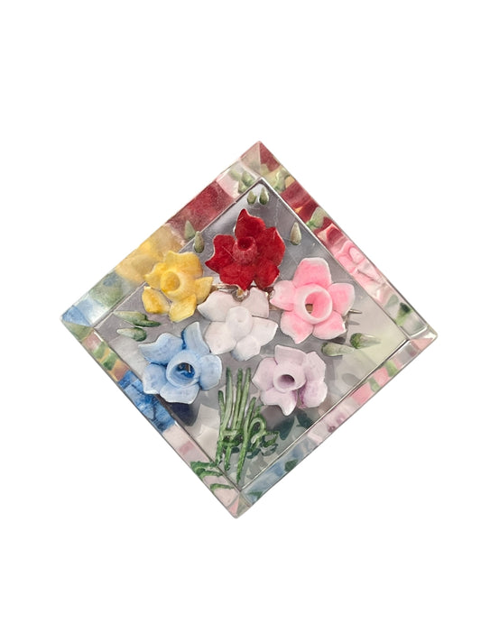 THE BOUQUET LUCITE BROOCH
