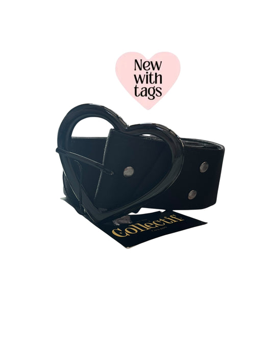 COLLECTIF BLACK HEART BELT SZ 8-10