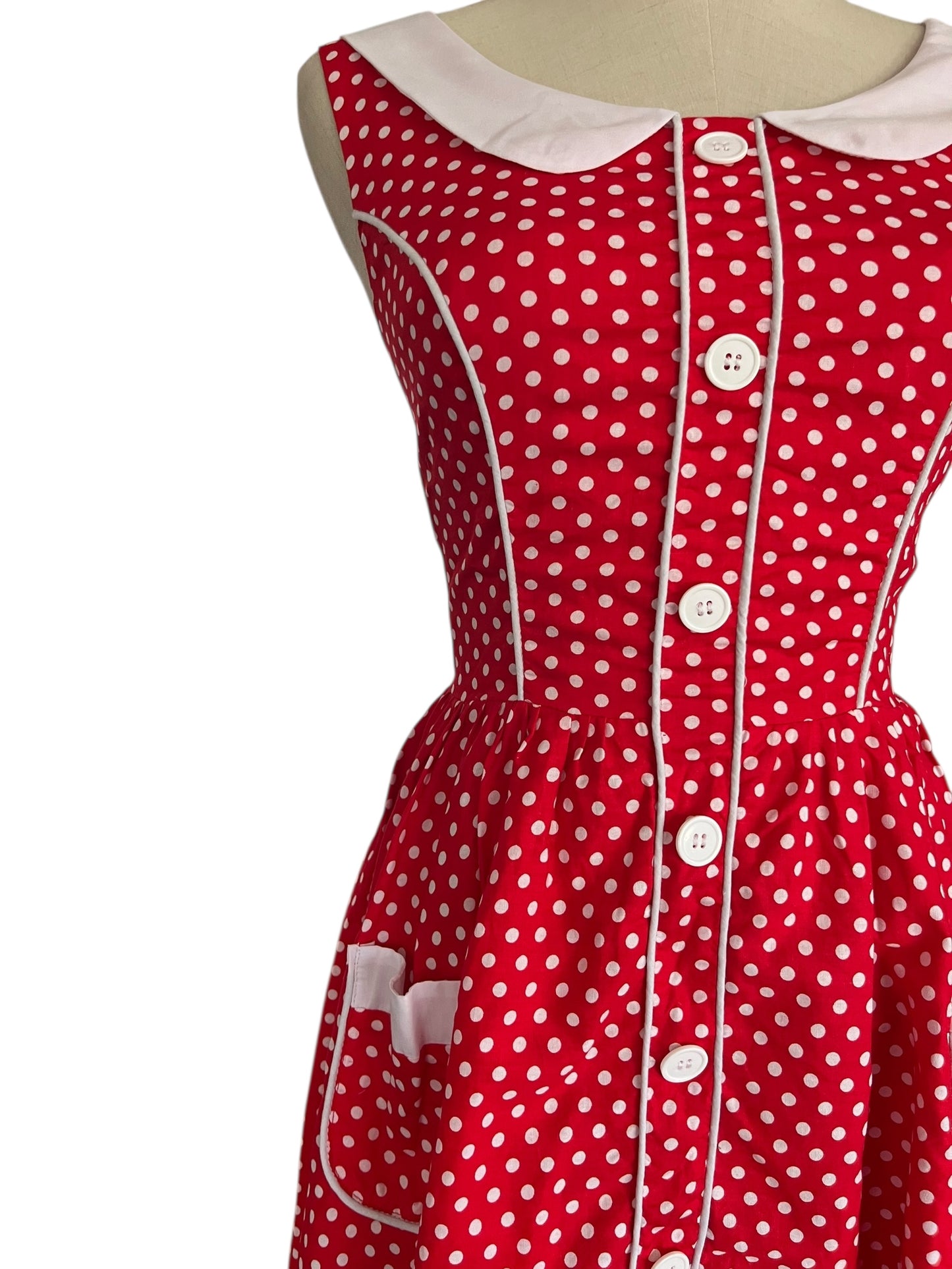 NINETEEN50 RED POLKADOT DRESS | 6