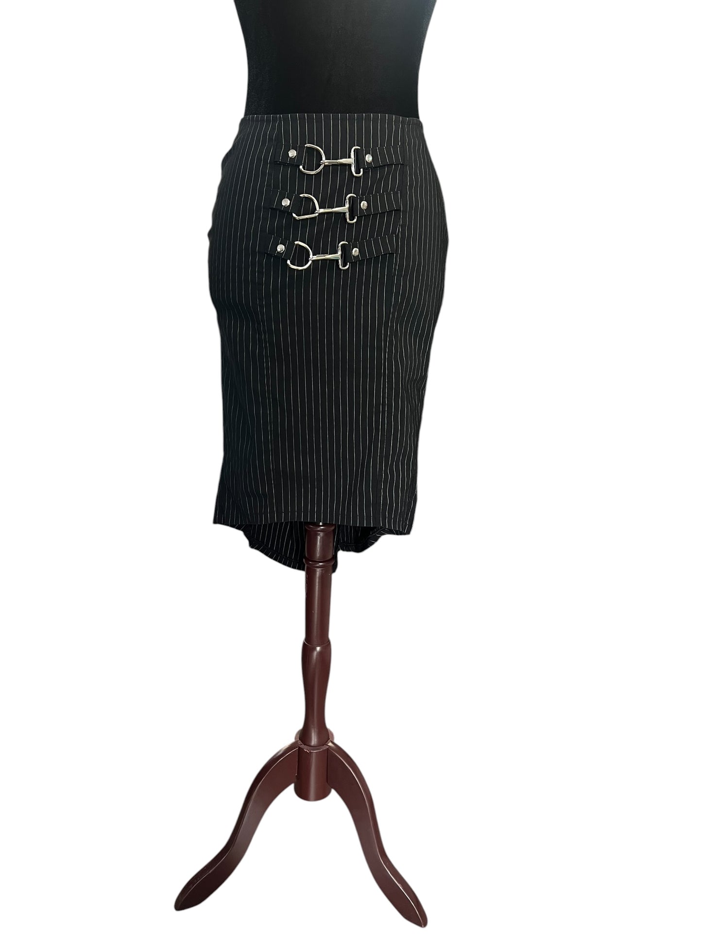 LIP SERVICE PINSTRIPE BUCKLE SKIRT | S