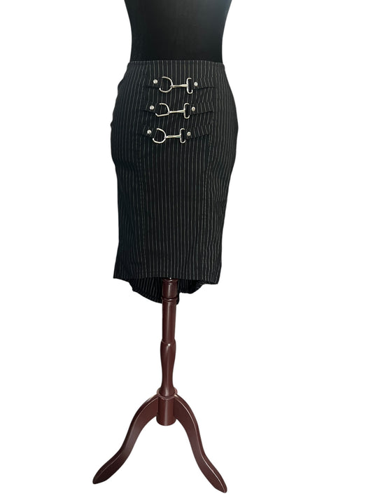 LIP SERVICE PINSTRIPE BUCKLE SKIRT | S