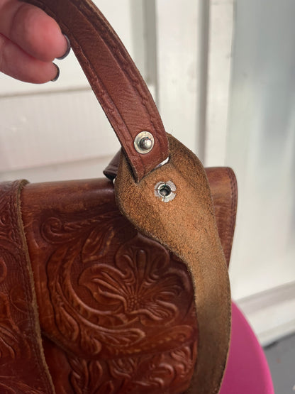 TOOLED LEATHER HANDBAG