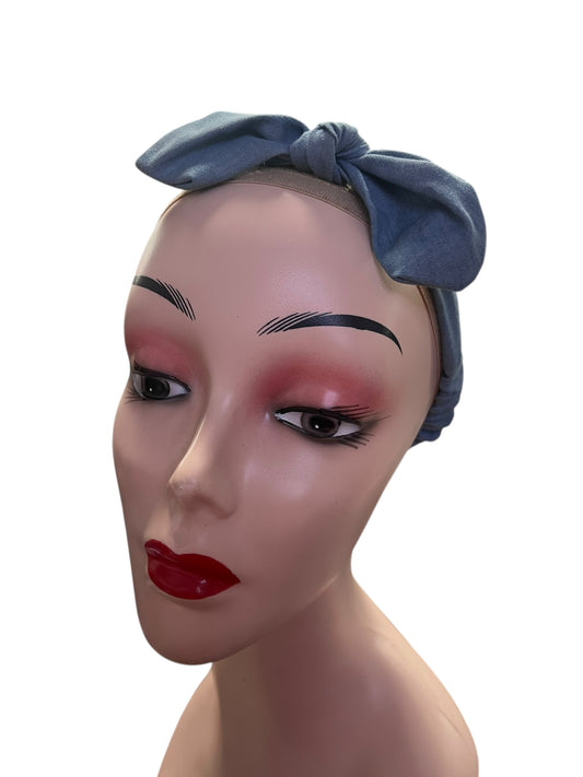 DENIM BOW HAIR BAND