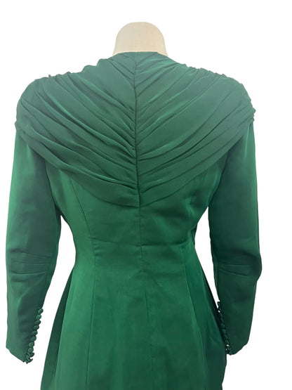 GREEN SILK SKIRT & JACKET | 10