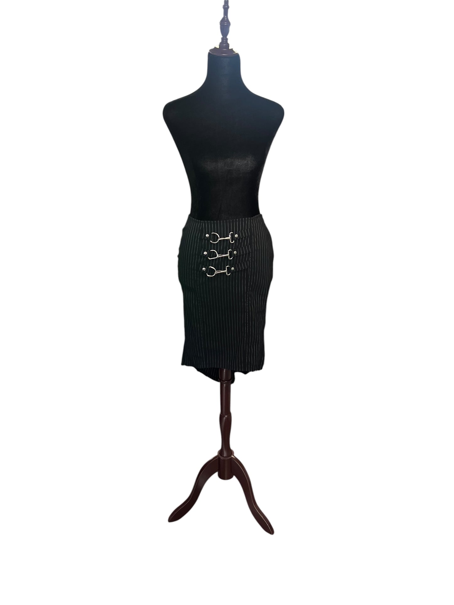 LIP SERVICE PINSTRIPE BUCKLE SKIRT | S